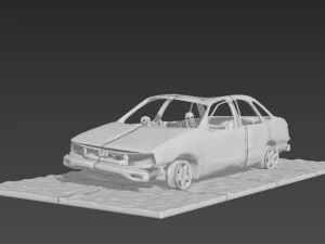 Burnt Down Car N1 Terminator 2 Judgment Day 3D Print Model