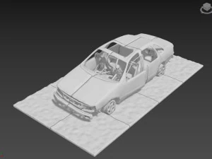 Burnt Down Car N1 Terminator 2 Judgment Day 3D Print Model