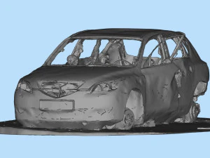 Carro queimado N2 Terminator 2 Julgamento Modelo de Impressão 3D
