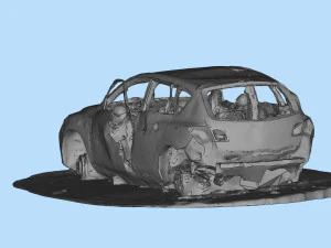 Burnt Down Car N2 Terminator 2 Judgment 3D Print Model