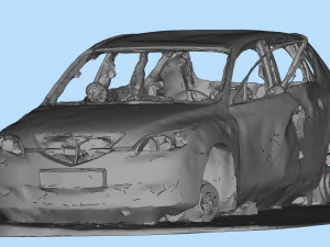 Burnt Down Car N2 Terminator 2 Judgment 3D Print Model