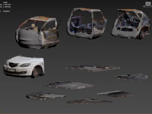 Burnt Down Car N2 Terminator 2 Judgment 3D Print Model