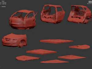 Burnt Down Car N2 Terminator 2 Judgment 3D Print Model
