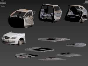 Burnt Down Car N2 Terminator 2 Judgment Modelo de Impressão 3D