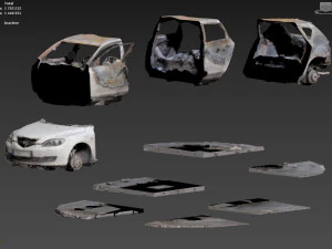 Burnt Down Car N2 Terminator 2 Judgment 3D Print Model
