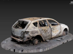 Burnt Down Car N2 Terminator 2 Judgment 3D Print Model