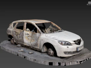 Burnt Down Car N2 Terminator 2 Judgment 3D Print Model