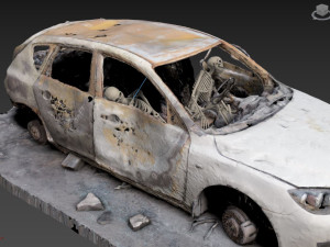 Burnt Down Car N2 Terminator 2 Judgment Modelo de Impressão 3D