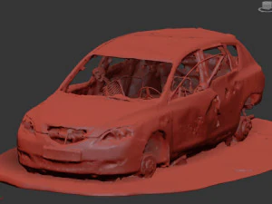 Burnt Down Car N2 Terminator 2 Judgment 3D Print Model