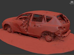 Burnt Down Car N2 Terminator 2 Judgment 3D Print Model