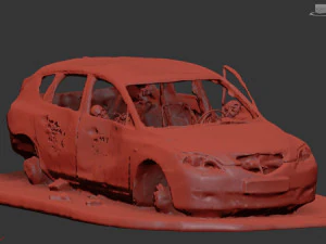 Burnt Down Car N2 Terminator 2 Judgment 3D Print Model