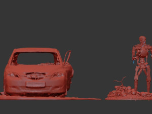 Burnt Down Car N2 Terminator 2 Judgment Modelo de Impressão 3D
