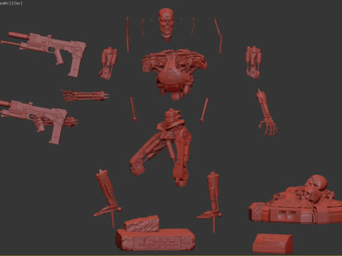 T-800 Terminator 2 Judgment Day V3 High Detal 3Dプリントモデル
