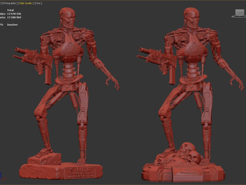 T-800 Terminator 2 Judgment Day V3 High Detal 3Dプリントモデル