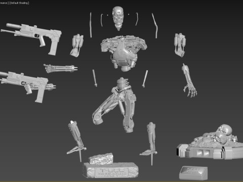 T-800 Terminator 2 Judgment Day V3 High Detal 3Dプリントモデル
