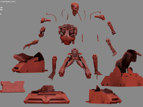 Terminator T-800 Endoskeleton T1 V2 3D-printmodel