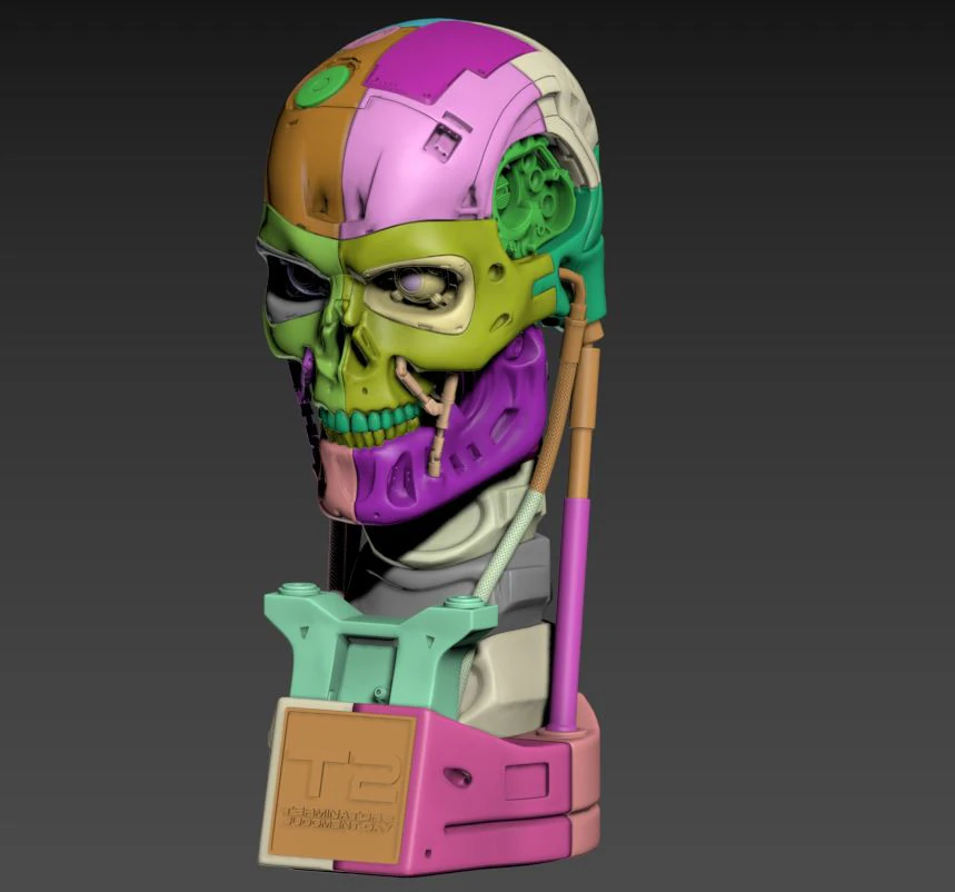 R&eacute;plica T-800 Skull Terminator 2 do Dia do Julgamento V3 Modelo de Impressão 3D .c4d .max .obj .3ds .fbx .stl .blend 
