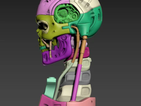 R&eacute;plica T-800 Skull Terminator 2 do Dia do Julgamento V3 Modelo de Impressão 3D