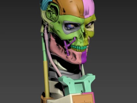 R&eacute;plica T-800 Skull Terminator 2 do Dia do Julgamento V3 Modelo de Impressão 3D
