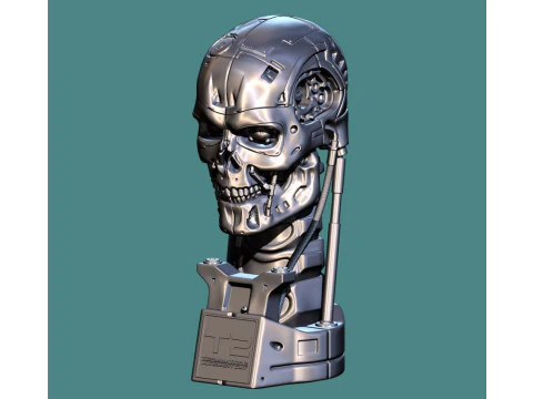 R&eacute;plica T-800 Skull Terminator 2 do Dia do Julgamento V3 Modelo de Impressão 3D