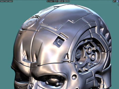 R&eacute;plica T-800 Skull Terminator 2 do Dia do Julgamento V3 Modelo de Impressão 3D