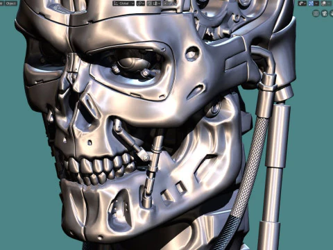 R&eacute;plica T-800 Skull Terminator 2 do Dia do Julgamento V3 Modelo de Impressão 3D