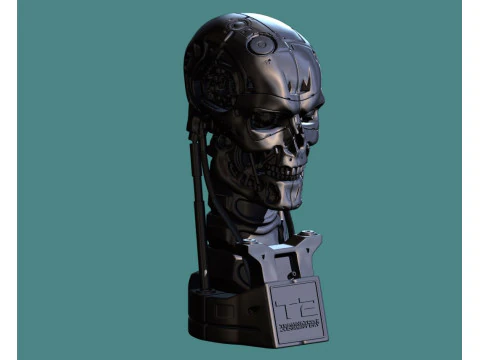 R&eacute;plica T-800 Skull Terminator 2 do Dia do Julgamento V3 Modelo de Impressão 3D