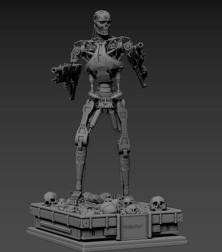 Terminator T-800 Endoskeleton 3D Print Model .c4d .max .obj .3ds .fbx .stl .blend 