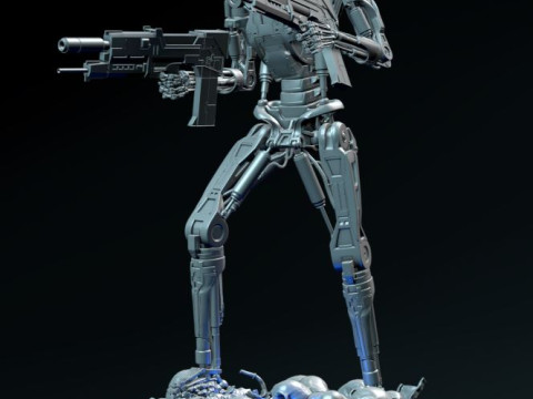 Terminator T-800 Endoskeleton High Detal 3D Print Model