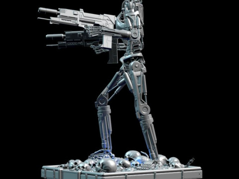 Terminator T-800 Endoskeleton High Detal Model Cetak 3D