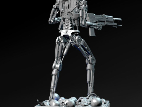 Terminator T-800 Endoskeleton High Detal Model Cetak 3D
