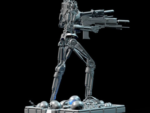 Terminator T-800 Endoskeleton High Detal Model Cetak 3D