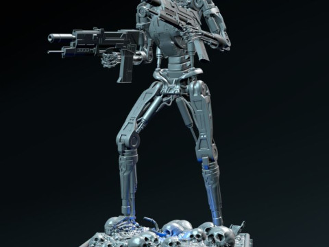 Terminator T-800 Endoskeleton High Detal Model Cetak 3D