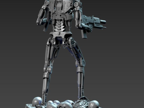 Terminator T-800 Endoskeleton High Detal Model Cetak 3D