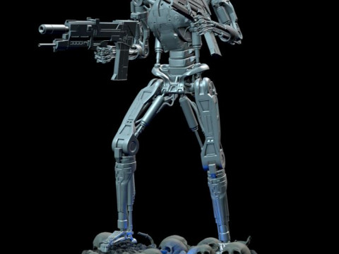 Terminator T-800 Endoskeleton High Detal Model Cetak 3D