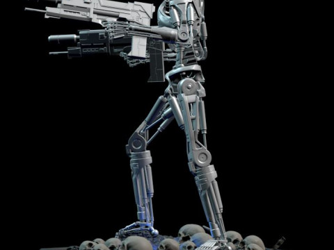 Terminator T-800 Endoskeleton High Detal Model Cetak 3D