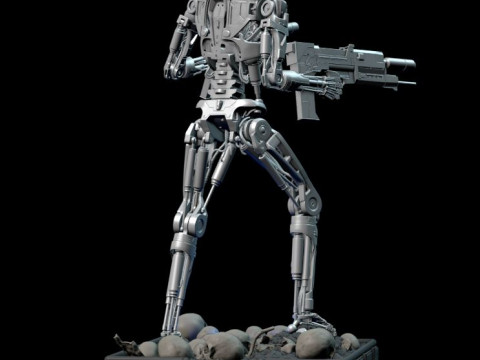 Terminator T-800 Endoskeleton High Detal Model Cetak 3D