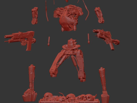 Terminator T-800 Endoskeleton High Detal Model Cetak 3D