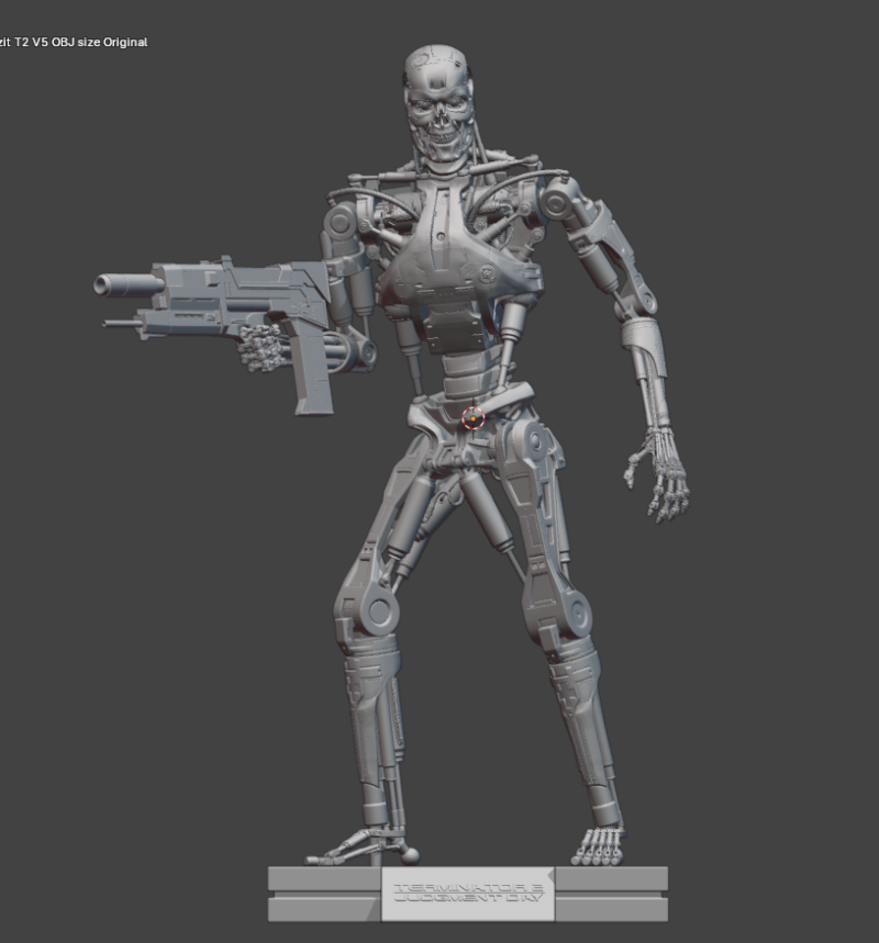 Terminator T-800 Endoskeleton Rekvizit T2 V5 3D 프린트 모델 .c4d .max .obj .3ds .fbx .stl .blend