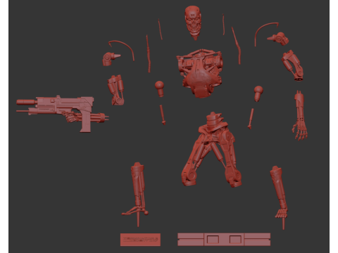 Terminator T-800 Endoskeleton Rekvizit T2 V5 3D 프린트 모델