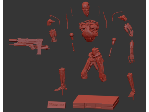 Terminator T-800 Endoskeleton Rekvizit T2 V5 3D 프린트 모델