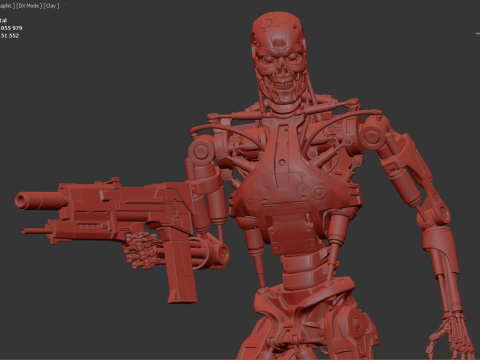Terminator T-800 Endoskeleton Rekvizit T2 V5 3D 프린트 모델