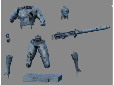 终结者 T-800 渗透者 3D 打印模型