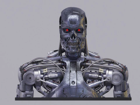R&eacute;plique de salut T-800 Bust Terminator Modèles 3D en vedette