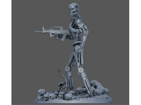 Terminator T-800 Endo Salvation Diorama T2 Improved Version 3D Принт Модель
