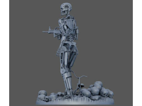 Terminator T-800 Endo Salvation Diorama T2 Improved Version 3D Принт Модель