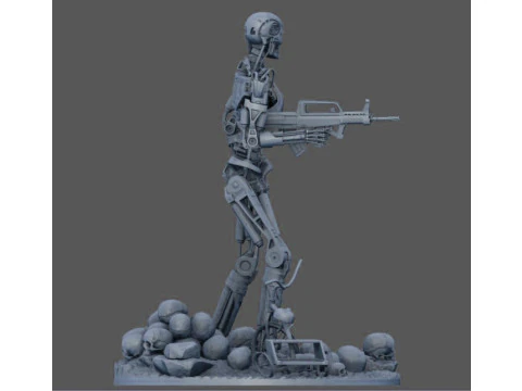 Terminator T-800 Endo Salvation Diorama T2 Improved Version 3D Принт Модель