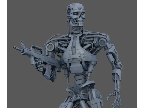 Terminator T-800 Endo Salvation Diorama T2 Improved Version 3D Принт Модель