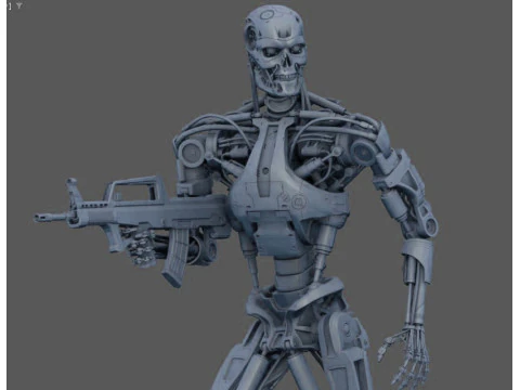 Terminator T-800 Endo Salvation Diorama T2 Improved Version 3D Принт Модель