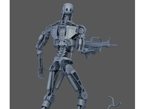 Terminator T-800 Endo Salvation Diorama T2 Improved Version 3D Принт Модель